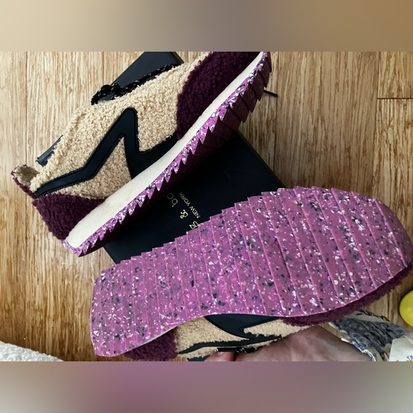 Beige and maroon Rag & Bone Sherpa sneakers - Picture 10 of 13